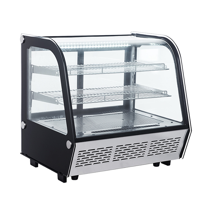 refrigerated glass cake display stand